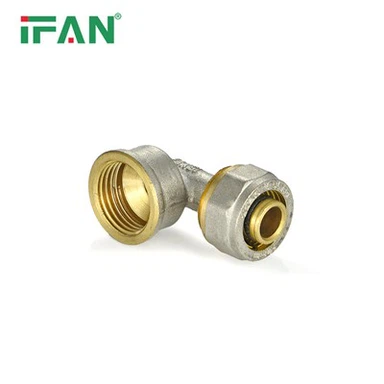 Coude femelle en laiton à compression PEX
